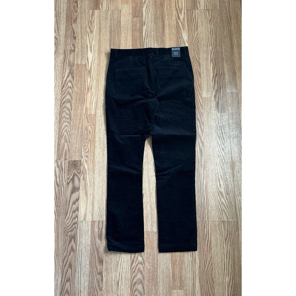 Black pants slim fit cotton corduroy pockets business work casual white jeans